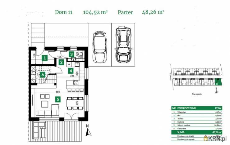 5 pokojowe, Dom  na sprzedaż, Krzyżowice, ul. 