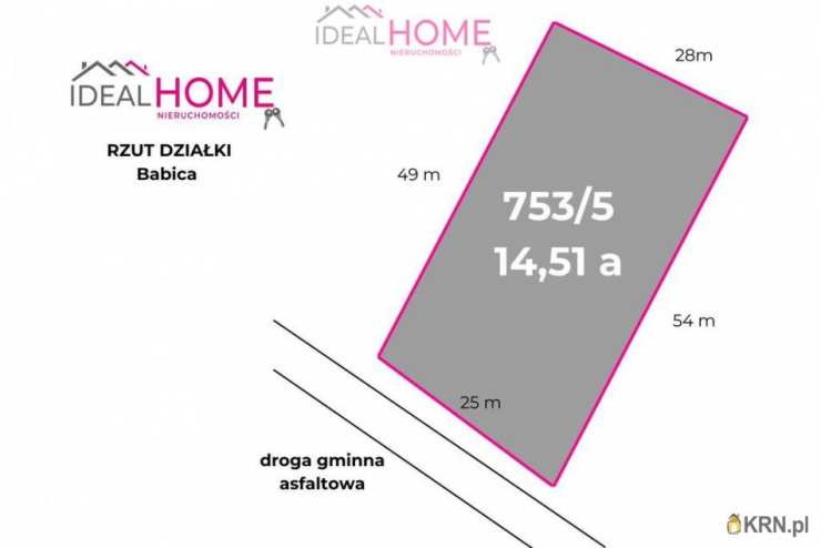  Ideal Home Nieruchomości , Działki  na sprzedaż, Babica, ul. 