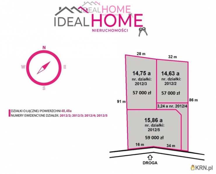  Ideal Home Nieruchomości , Działki  na sprzedaż, Gać, ul. 