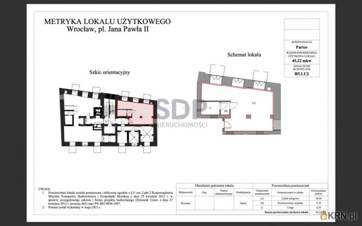 , Wrocław, Stare Miasto, ul. Jana Pawła II, Lokal użytkowy  do wynajęcia