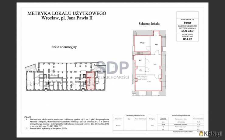 , Lokal użytkowy  do wynajęcia, Wrocław, Stare Miasto, ul. Jana Pawła II