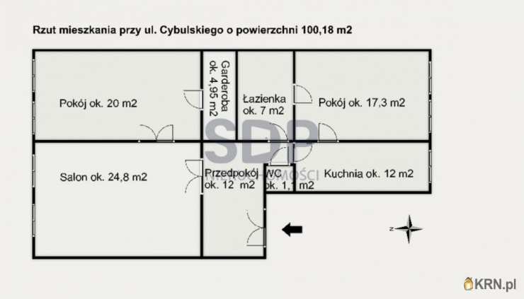 3 pokojowe, Wrocław, Śródmieście, ul. W. Cybulskiego, Mieszkanie  na sprzedaż