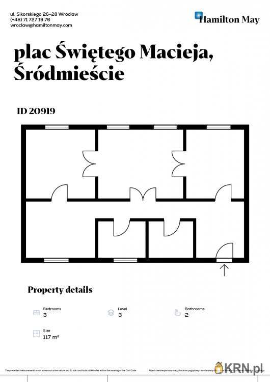 Mieszkanie  na sprzedaż, Wrocław, Śródmieście, ul. św. Macieja, 3 pokojowe