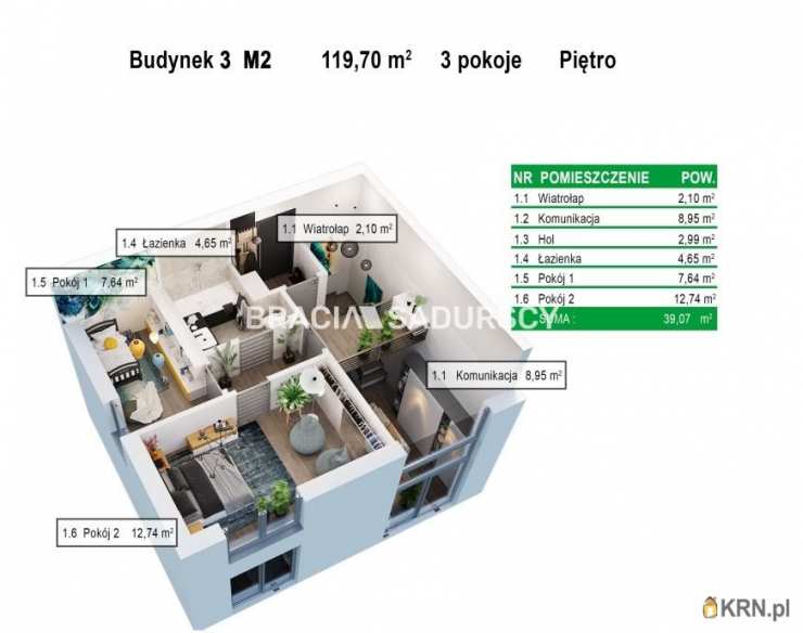 3 pokojowe, Mieszkanie  na sprzedaż, Balice, ul. Aleja Jurajska