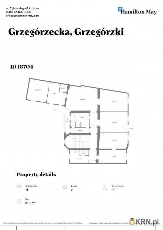 5 pokojowe, Kraków, Grzegórzki, ul. Grzegórzecka, Mieszkanie  na sprzedaż