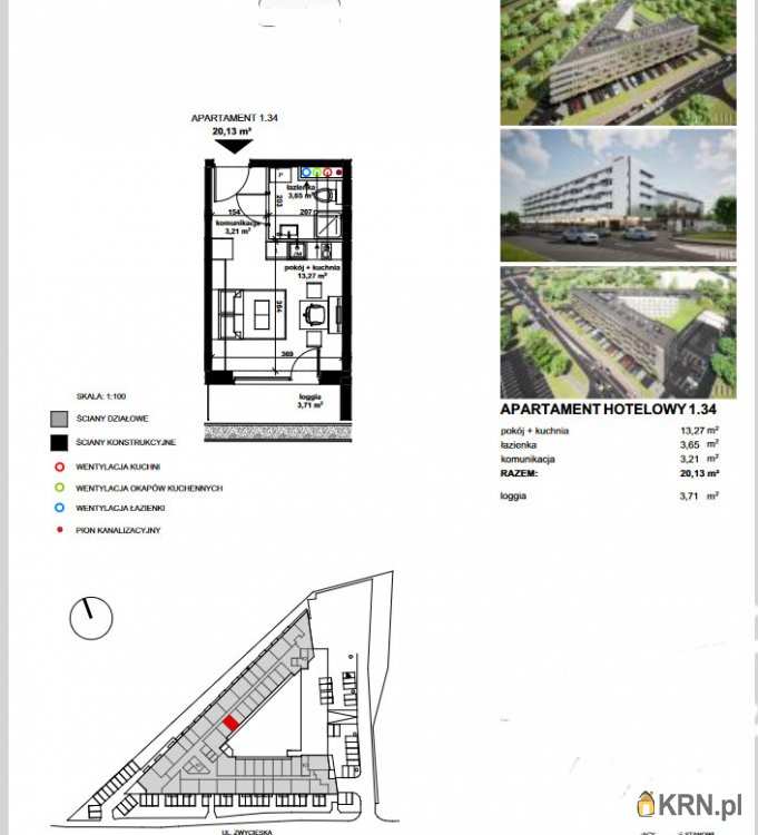 1 pokojowe, Wrocław, Krzyki, ul. , Mieszkanie  na sprzedaż