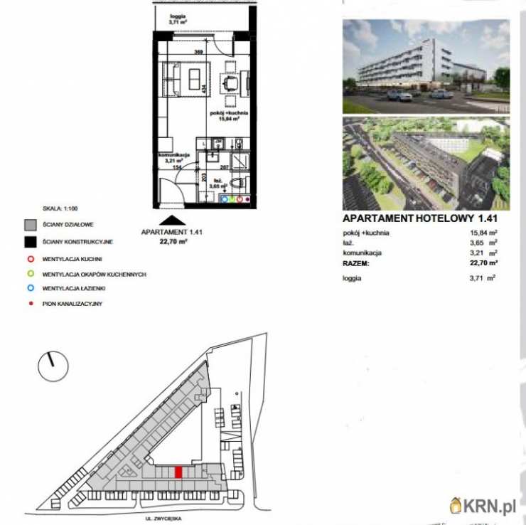 1 pokojowe, Wrocław, Krzyki, ul. , Mieszkanie  na sprzedaż