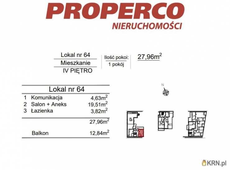 PROPERCO Sp. z o.o. Sp. k. , Mieszkanie  na sprzedaż, Kielce, Szydłówek, ul. Klonowa