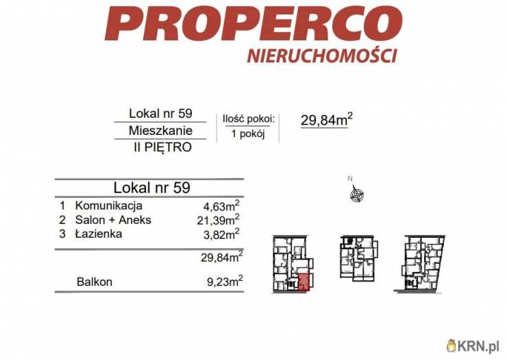 1 pokojowe, Mieszkanie  na sprzedaż, Kielce, Szydłówek, ul. Klonowa