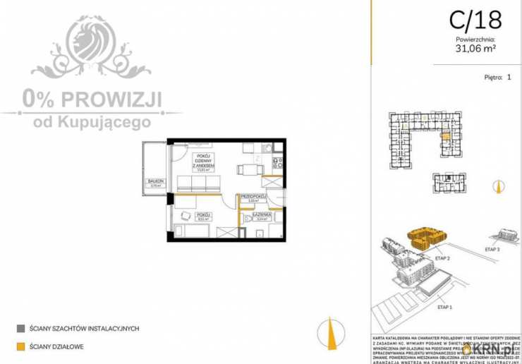 1 pokojowe, Wrocław, Fabryczna, ul. , Mieszkanie  na sprzedaż