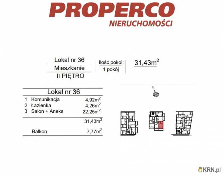 1 pokojowe, Mieszkanie  na sprzedaż, Kielce, Szydłówek, ul. Klonowa