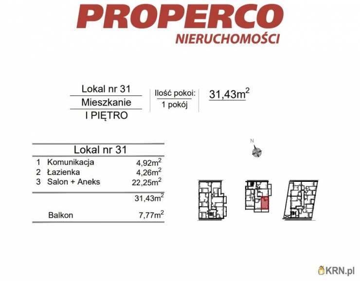 1 pokojowe, Mieszkanie  na sprzedaż, Kielce, Szydłówek, ul. Klonowa