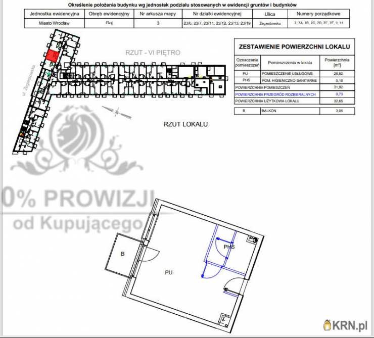 1 pokojowe, Wrocław, Krzyki, ul. , Mieszkanie  na sprzedaż