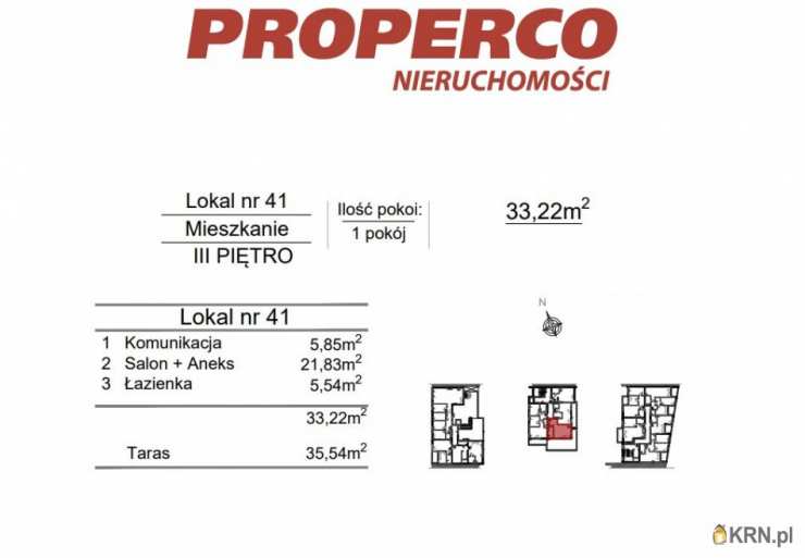 1 pokojowe, Mieszkanie  na sprzedaż, Kielce, Szydłówek, ul. Klonowa