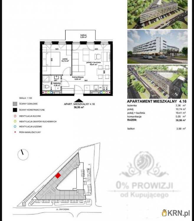 2 pokojowe, Wrocław, Krzyki, ul. , Mieszkanie  na sprzedaż