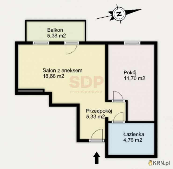 2 pokojowe, Mieszkanie  na sprzedaż, Wrocław, Krzyki, ul. Braterska