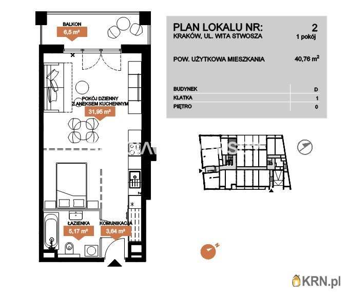 1 pokojowe, Mieszkanie  na sprzedaż, Kraków, Zwierzyniec, ul. Stwosza