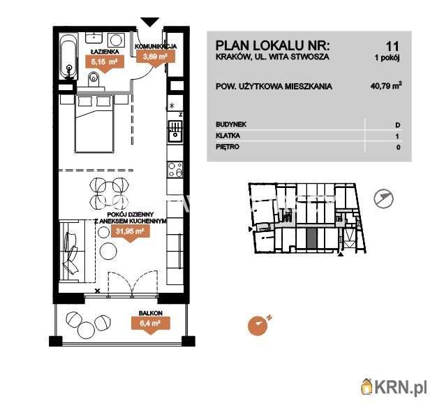 1 pokojowe, Mieszkanie  na sprzedaż, Kraków, Zwierzyniec, ul. Stwosza