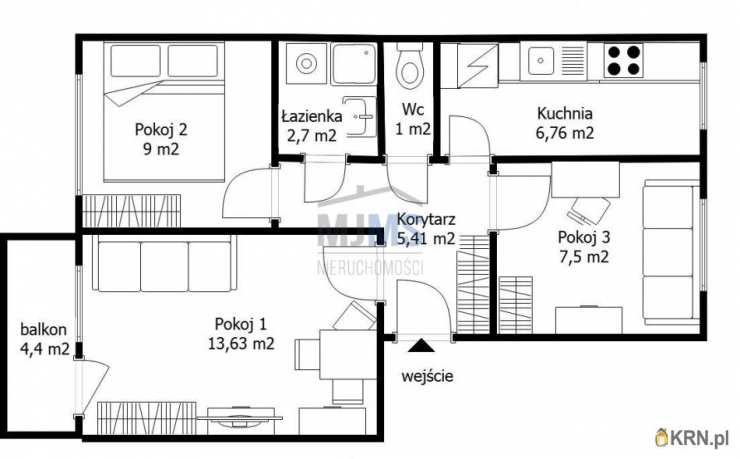 3 pokojowe, Gdynia, Obłuże, ul. płk. S. Dąbka, Mieszkanie  na sprzedaż