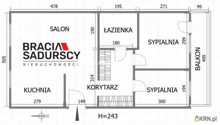 Kraków, Krowodrza/Łobzów, ul. Nawojki, 3 pokojowe, Mieszkanie  na sprzedaż