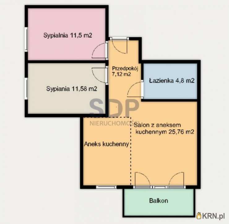 Wrocław, Krzyki, ul. Braterska, 2 pokojowe, Mieszkanie  na sprzedaż