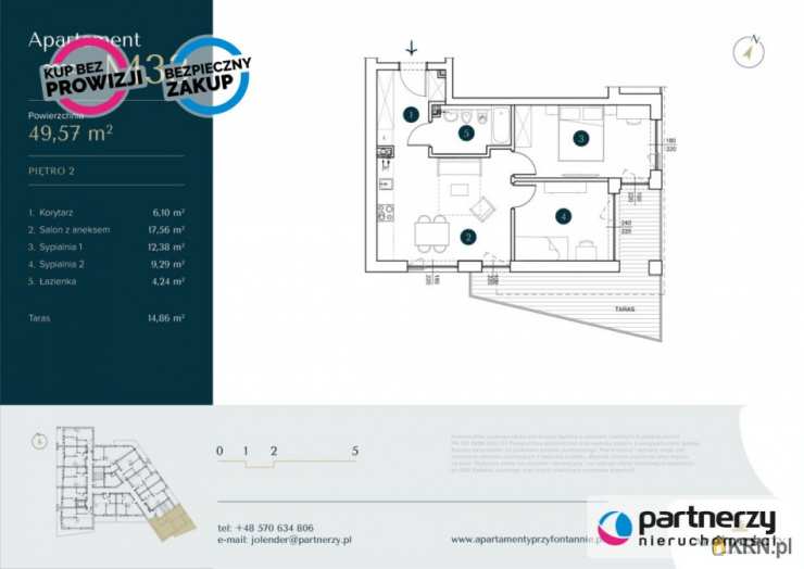 PARTNERZY Nieruchomości sp. z o.o., Mieszkanie  na sprzedaż, Krynica Morska, ul. 