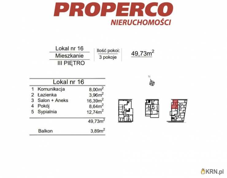 3 pokojowe, Mieszkanie  na sprzedaż, Kielce, Szydłówek, ul. Klonowa