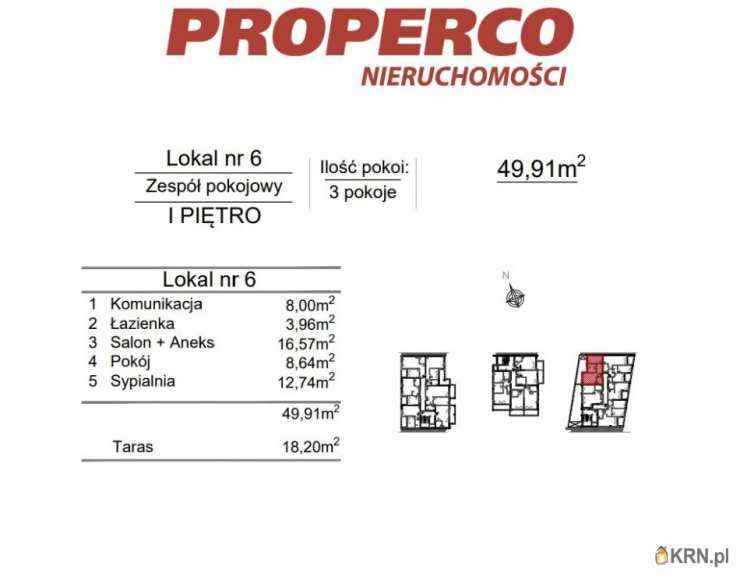 3 pokojowe, Mieszkanie  na sprzedaż, Kielce, Szydłówek, ul. Klonowa