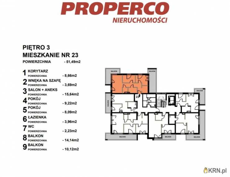 3 pokojowe, Mieszkanie  na sprzedaż, Kielce, Czarnów, ul. 