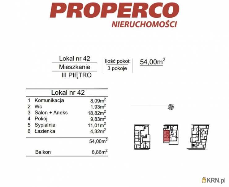 PROPERCO Sp. z o.o. Sp. k. , Mieszkanie  na sprzedaż, Kielce, Szydłówek, ul. Klonowa