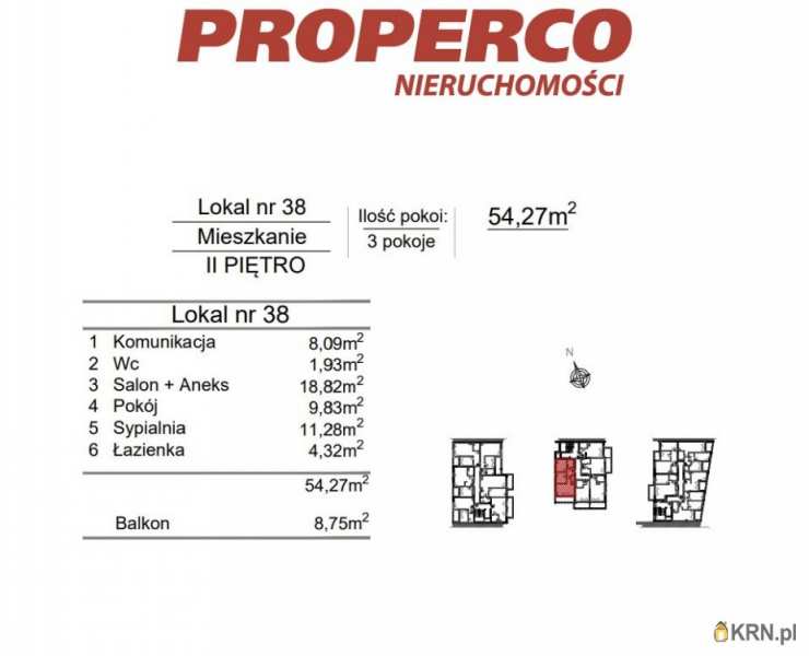 3 pokojowe, Mieszkanie  na sprzedaż, Kielce, Szydłówek, ul. Klonowa