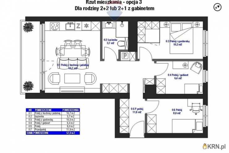 3 pokojowe, Kraków, Podgórze Duchackie, ul. , Mieszkanie  na sprzedaż