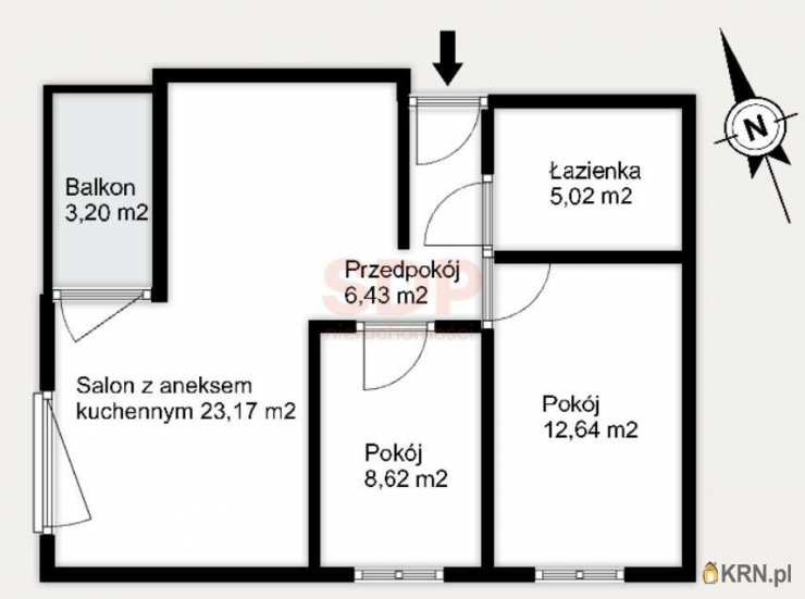 3 pokojowe, Mieszkanie  na sprzedaż, Wrocław, Krzyki, ul. Braterska