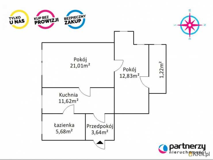 Mieszkanie  na sprzedaż, Gdańsk, Wrzeszcz Górny, ul. R. Traugutta, 2 pokojowe