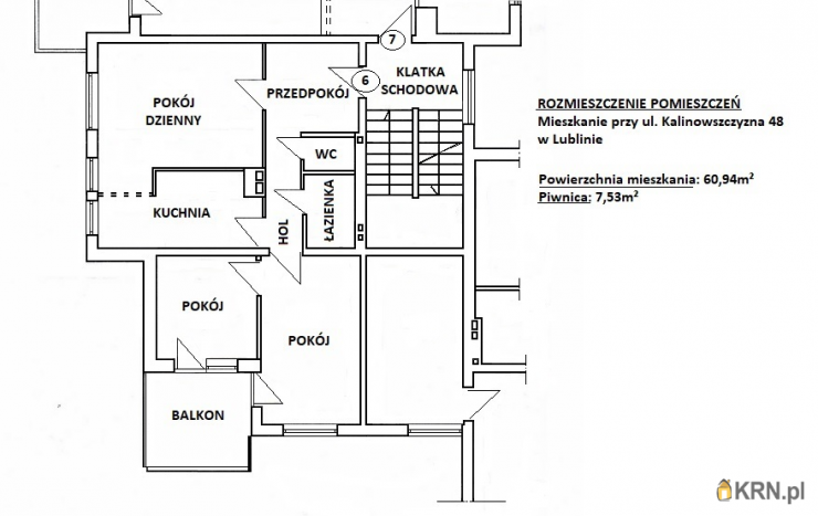 Lublin, Kalinowszczyzna, ul. Kalinowszczyzna, Mieszkanie  na sprzedaż, 3 pokojowe