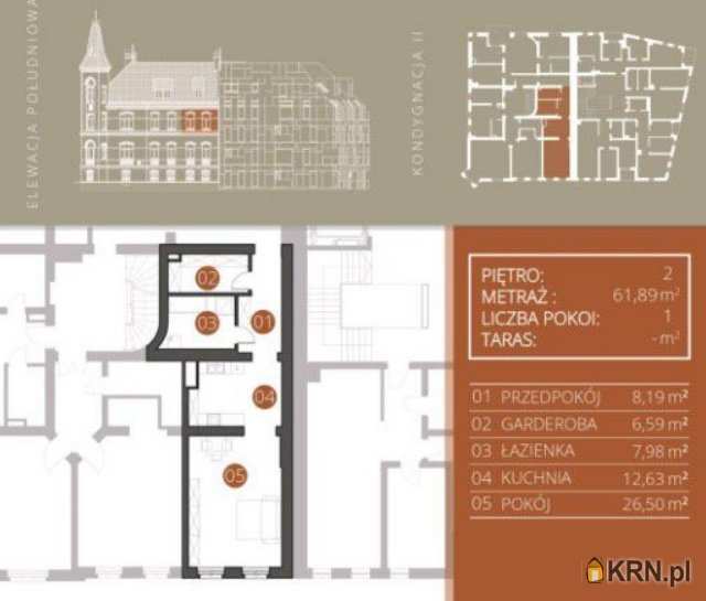 1 pokojowe, Mieszkanie  na sprzedaż, Wrocław, Śródmieście, ul. 