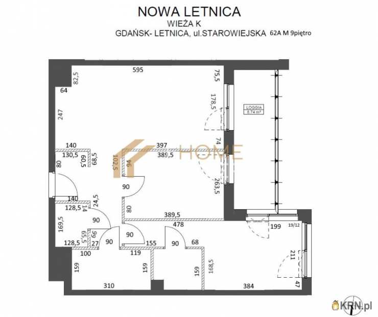 Gdańsk, Letnica, ul. Starowiejska, 3 pokojowe, Mieszkanie  na sprzedaż