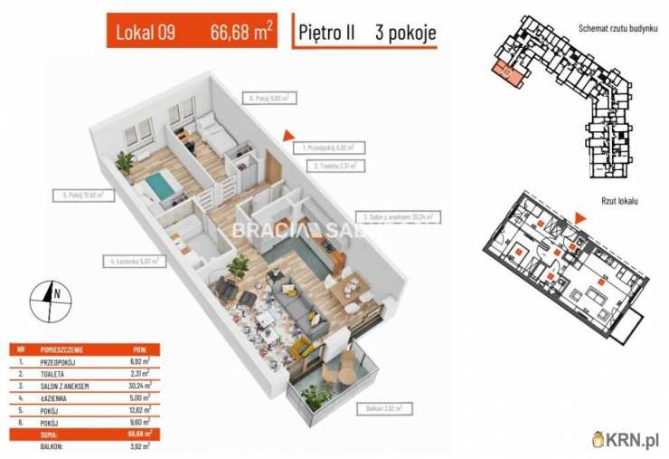 Kraków, Bieżanów-Prokocim/Prokocim, ul. L. Teligi, 3 pokojowe, Mieszkanie  na sprzedaż