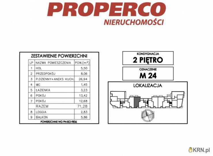 3 pokojowe, Kielce, Uroczysko, ul. Klonowa, Mieszkanie  na sprzedaż