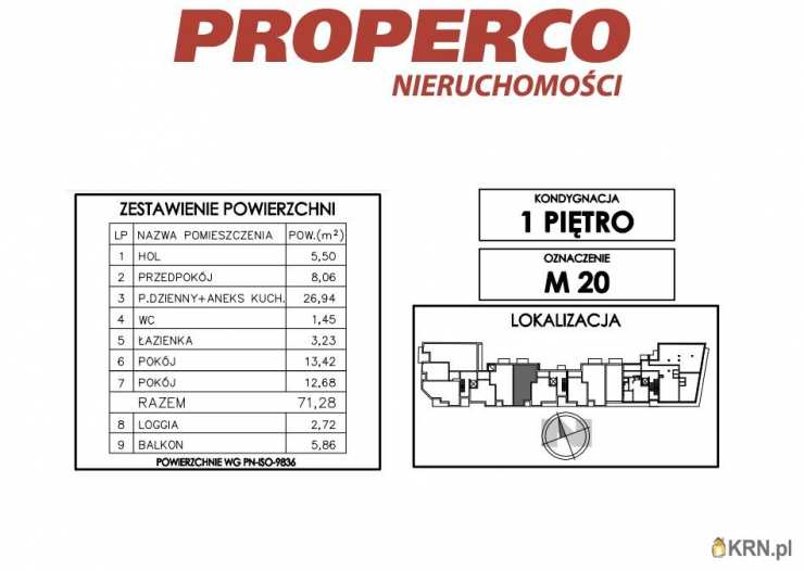 3 pokojowe, Kielce, Uroczysko, ul. Klonowa, Mieszkanie  na sprzedaż