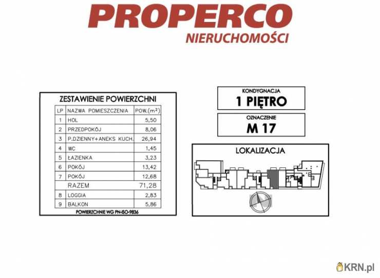 3 pokojowe, Kielce, Uroczysko, ul. Klonowa, Mieszkanie  na sprzedaż