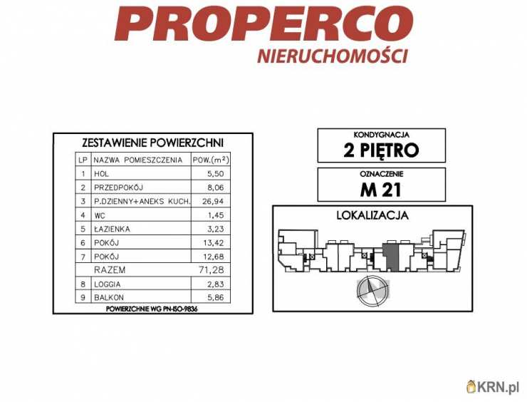 3 pokojowe, Kielce, Uroczysko, ul. Klonowa, Mieszkanie  na sprzedaż