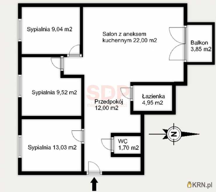 4 pokojowe, Mieszkanie  na sprzedaż, Wrocław, Krzyki, ul. Braterska