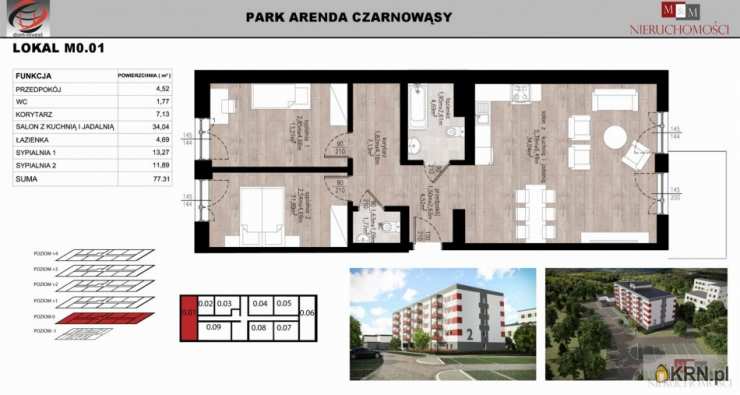 Czarnowąsy, ul. , 3 pokojowe, Mieszkanie  na sprzedaż