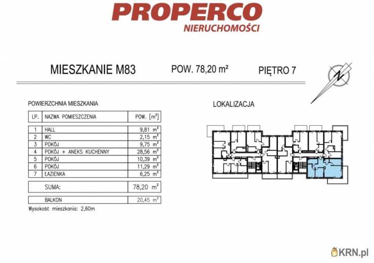 PROPERCO Sp. z o.o. Sp. k. , Mieszkanie  na sprzedaż, Kielce, ul. Solidarności