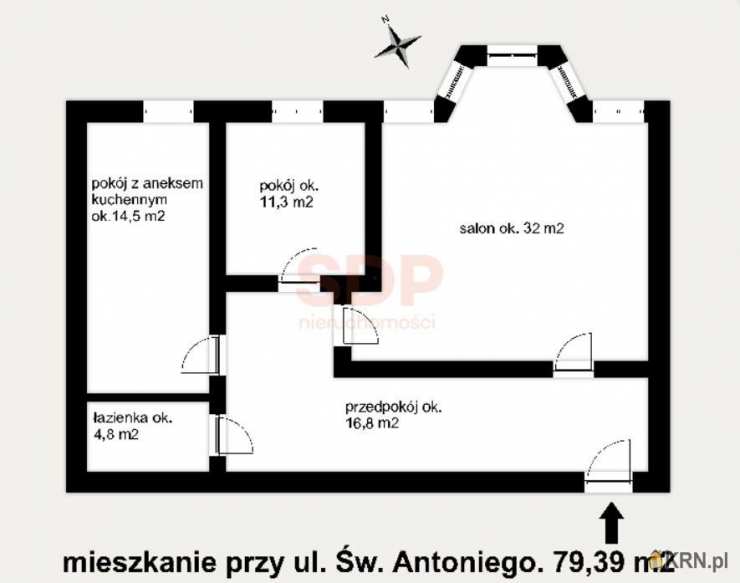 3 pokojowe, Mieszkanie  na sprzedaż, Wrocław, Stare Miasto, ul. św. Antoniego