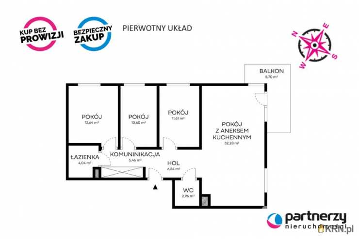 4 pokojowe, Mieszkanie  na sprzedaż, Gdańsk, Piecki-Migowo, ul. C. Miłosza