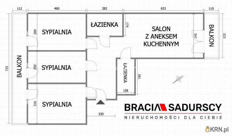 Kraków, Dębniki/Kliny Zacisze, ul. , Mieszkanie  na sprzedaż, 4 pokojowe