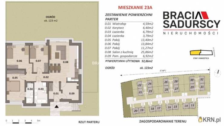 Bibice, ul. Graniczna, 5 pokojowe, Mieszkanie  na sprzedaż