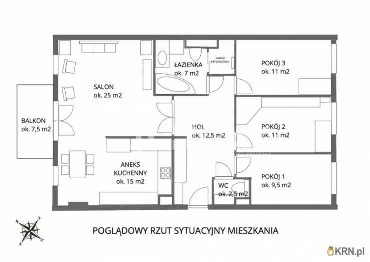 Mieszkanie  na sprzedaż, Gdańsk, Piecki-Migowo, ul. Myśliwska, 4 pokojowe